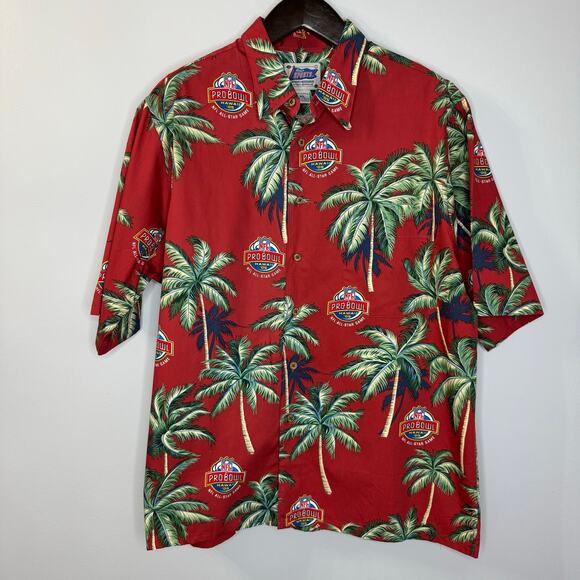Reyn Spooner Pro Bowl 2005 Hawaiian Aloha Shirt Red Hawaii NFL Football XL - Picture 11 of 11